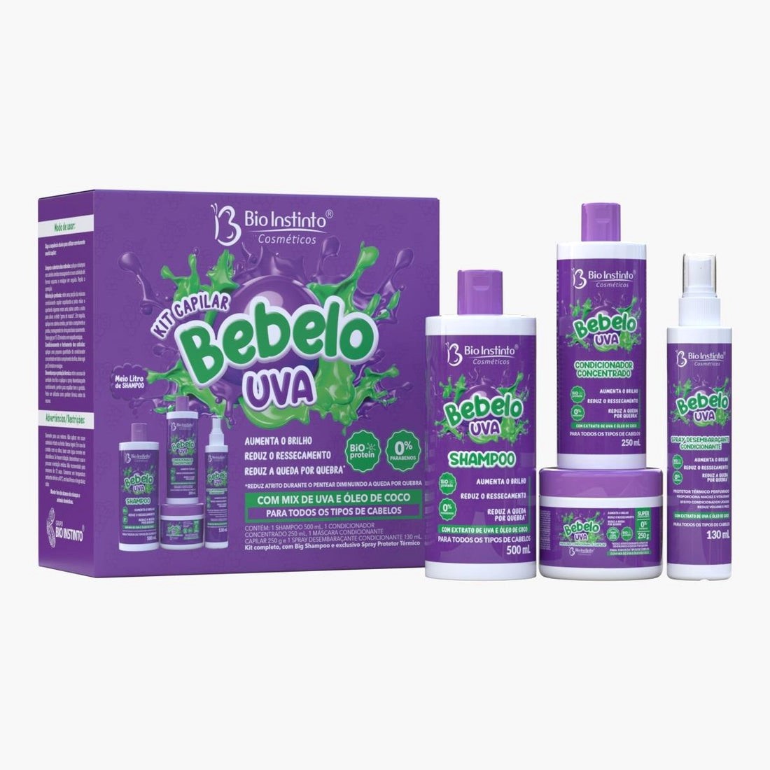 KIT CAPILAR BEBELOO UVA BIO INSTINTO 4 ITENS