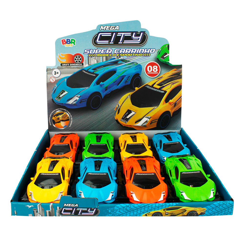 SUPER CARRINHO DRIFFT MEGA CITY DISPLAY C/8 - R3537 - BBR TOYS