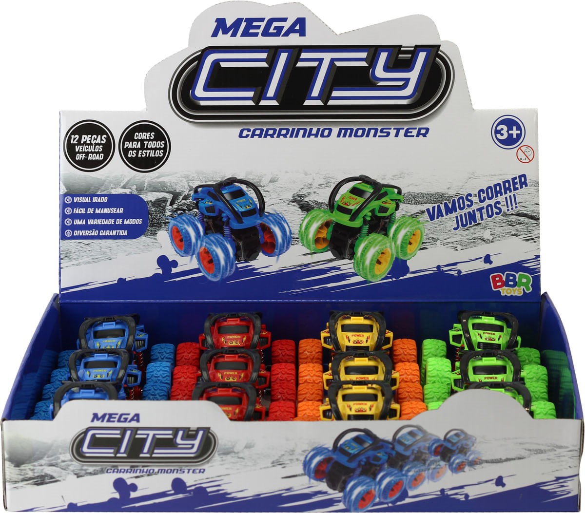 CARRO MONSTER MEGA CITY DISPLAY C/12 - R3205 - BBR TOYS