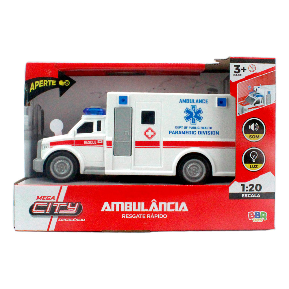 AMBULANCIA RESGATE RAPIDO MEGA CITY - R3674 - BBR TOYS