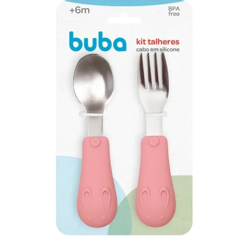 KIT TALHERES SILICONE E ACO INOXIDAVEL COELHINHO 15820-BUBA
