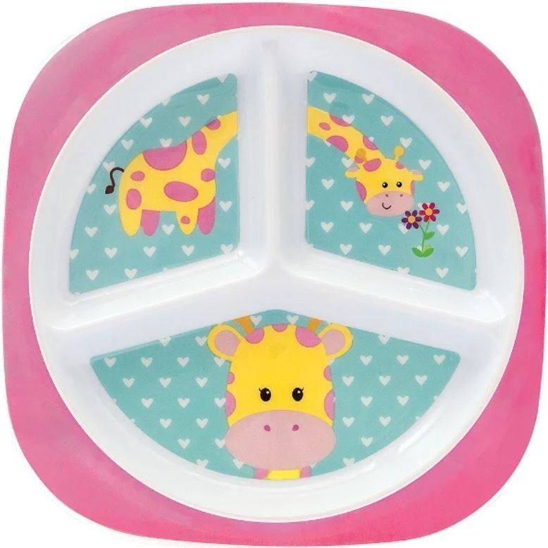 PRATO COM DIVISORIAS ANIMAL FUN GIRAFA 10704-BUBA
