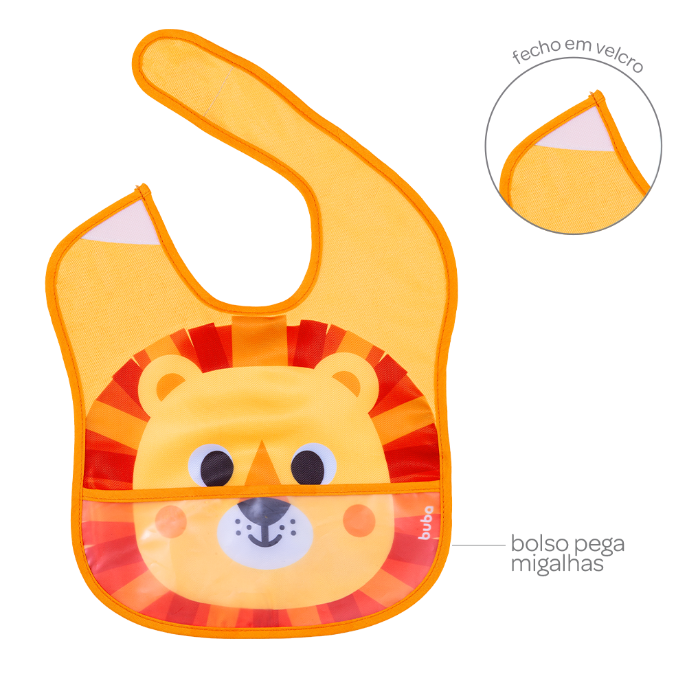 BABADOR COM BOLSO BUBA ZOO LEAO 17073 - BUBA