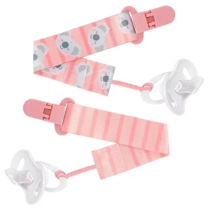 KIT 2 PRENDEDORES DE CHUPETA COALA ROSA 14496 - BUBA