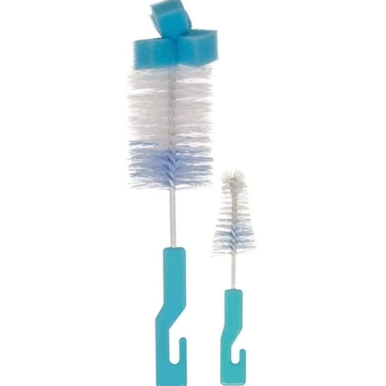 KIT ESCOVAS MAMADEIRA E BICO COM ESPONJA AZUL 5414 - BUBA