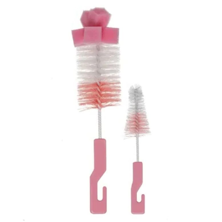 KIT ESCOVAS MAMADEIRA E BICO COM ESPONJA ROSA 5415 - BUBA