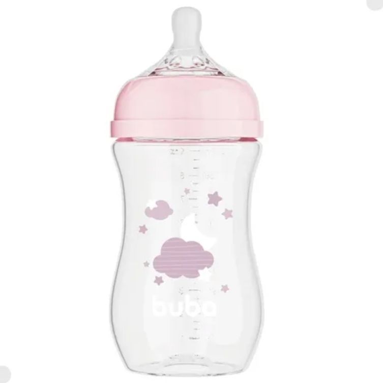 MAMADEIRA EASY FLOW NUVEM ROSA 270ML 17256 - BUBA