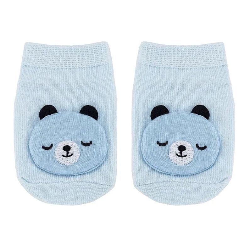 MEIA ANTIDERRAPANTE COM APLIQUE URSO AZUL - PP 14540 - BUBA