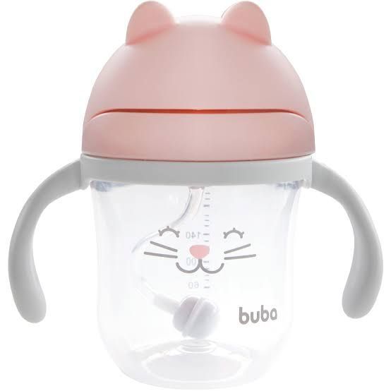 COPO COM DISPOSITIVO CANUDO GATINHO ROSA 14456 - BUBA