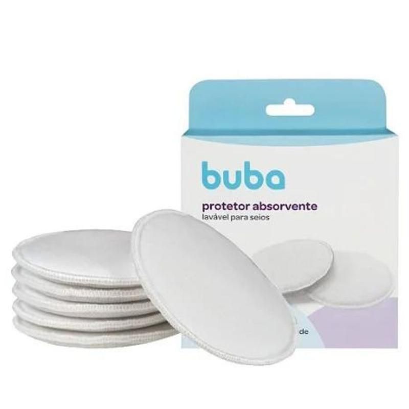 KIT 6 PROTETORES ABSORVENTES LAVAVEIS PARA SEIOS - 13232 - BUBA