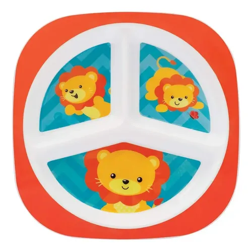 PRATO COM DIVISORIAS ANIMAL FUN LEAO - 10701 - BUBA