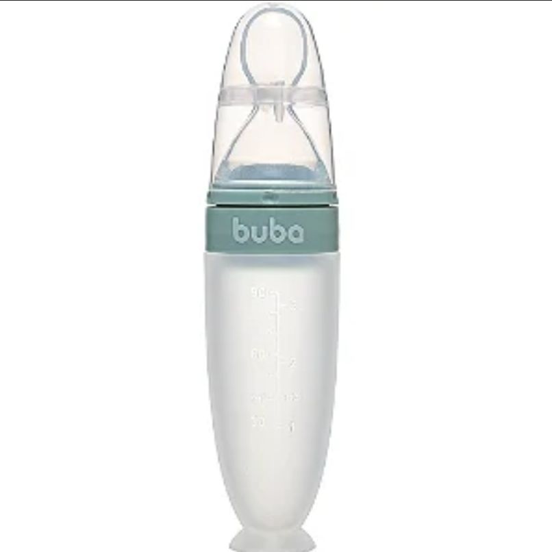 COLHER DOSADORA EM SILICONE COM VENTOSA VERDE 18881 - BUBA
