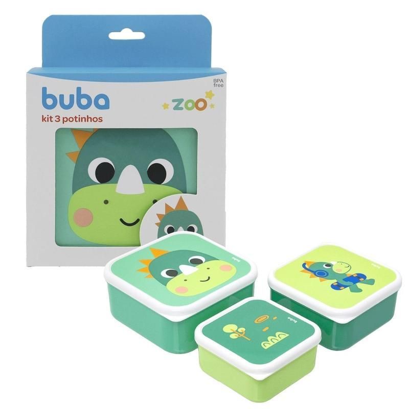 KIT 3 POTINHOS BUBA ZOO DINO 19054 - BUBA