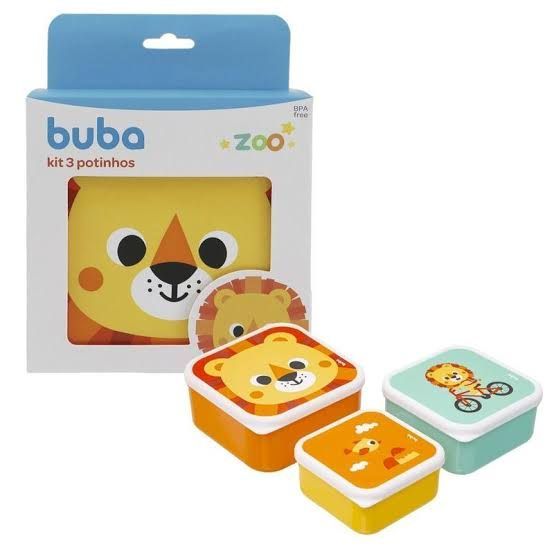 KIT 3 POTINHOS BUBA ZOO LEAO 19055 - BUBA