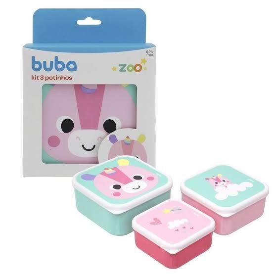 KIT 3 POTINHOS BUBA ZOO UNICORNIO 19056 - BUBA