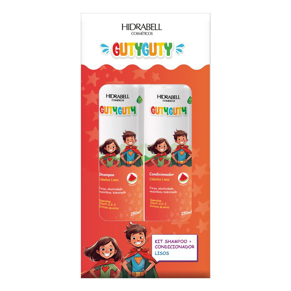 KIT INFANTIL GUTYGUTY CABELOS LISOS MELANCIA - HIDRABELL