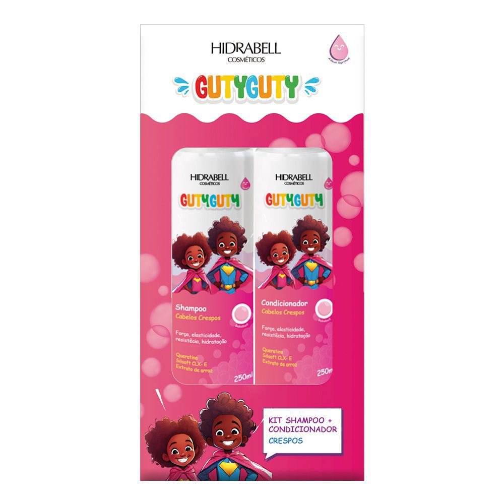 KIT INFANTIL GUTYGUTY CABELOS CRESPOS CHICLETE - HIDRABELL