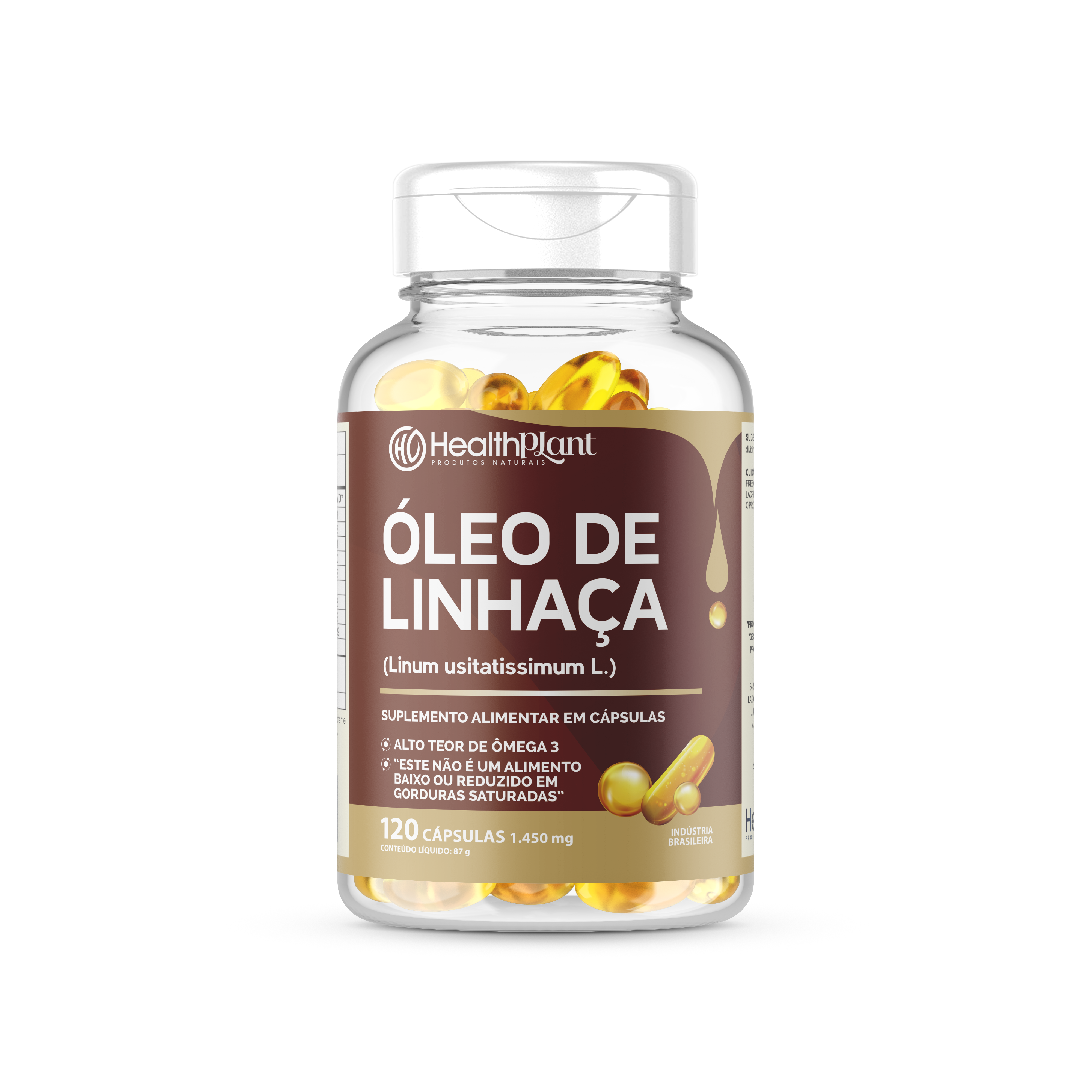 OLEO DE LINHACA - 60 CAPS DE 1450 MG- HEALTHPLANT