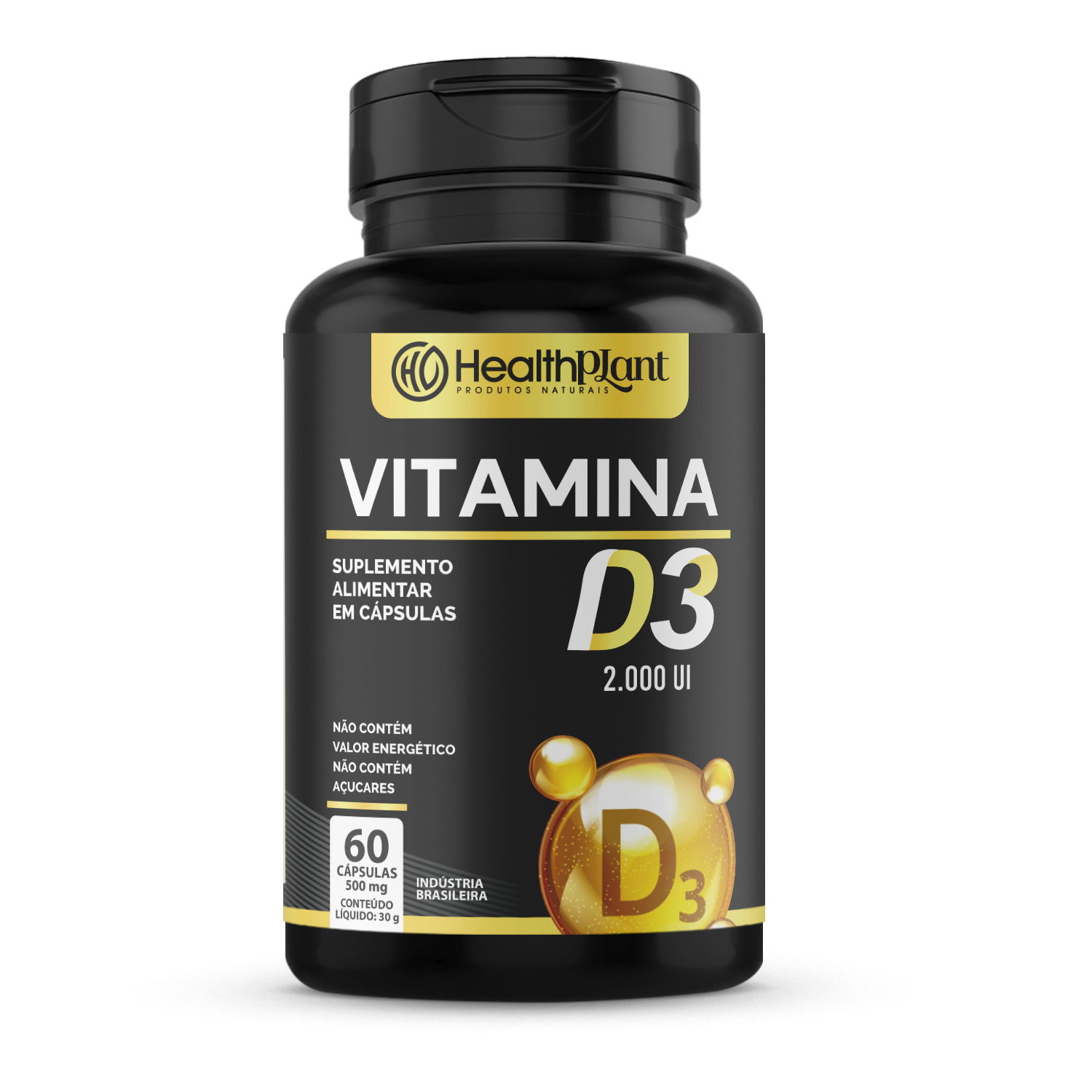 VITAMINA D3 2000 UI - 60 CAPS - HEALTHPLANT