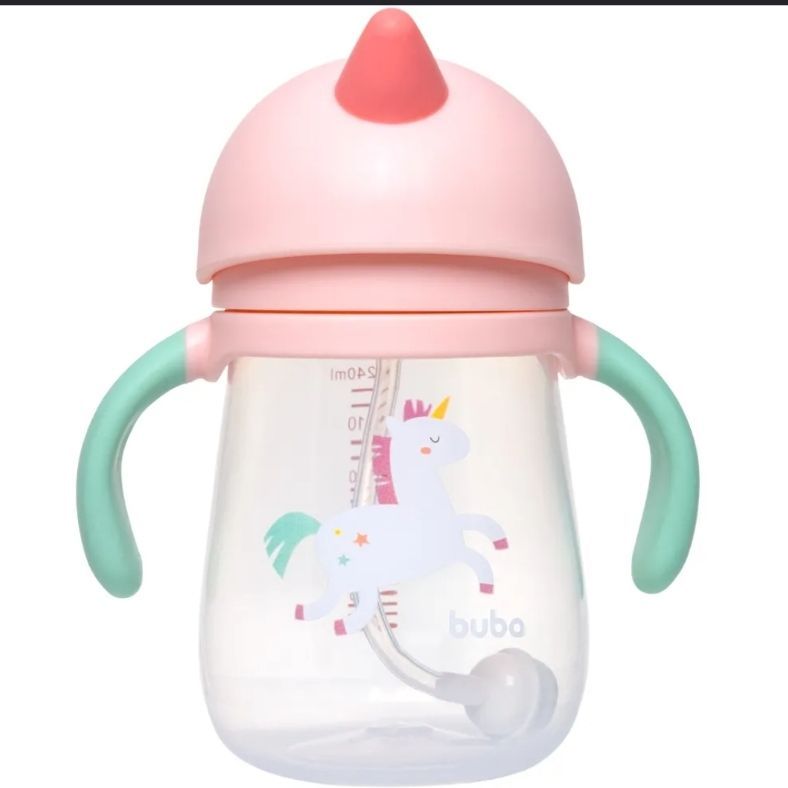 COPO COM DISPOSITIVO CANUDO UNICORNIO ROSA 19708 - BUBA