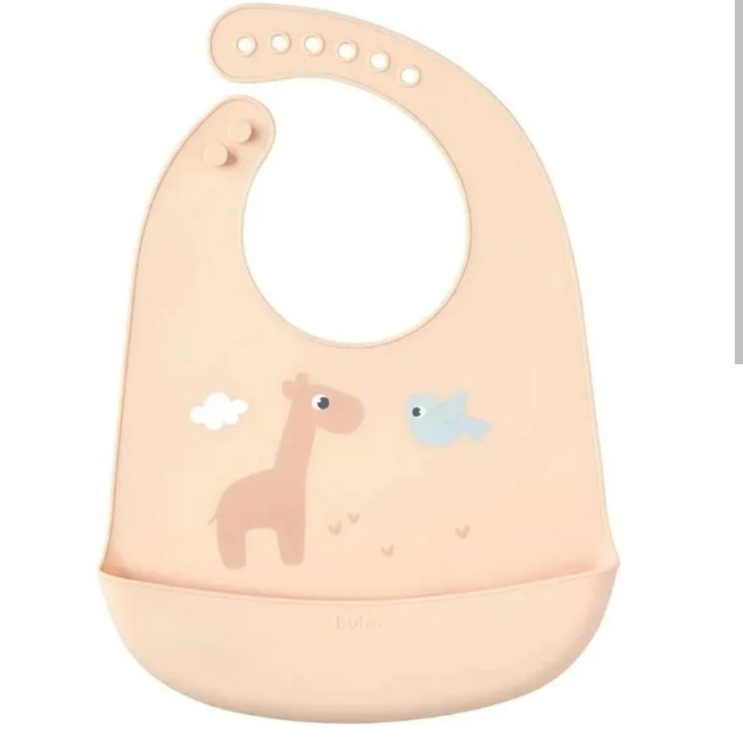 BABADOR EM SILICONE COM PEGA-MIGALHAS BEGE 20888 - BUBA