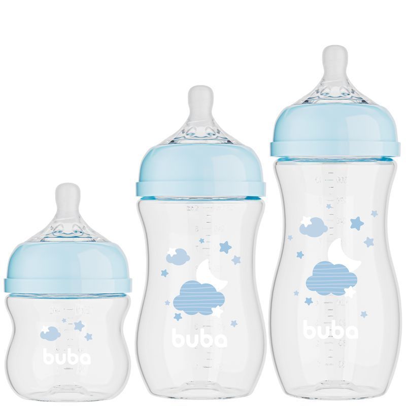 KIT 3 MAMADEIRAS EASY FLOW NUVEM AZUL - 20989 - BUBA