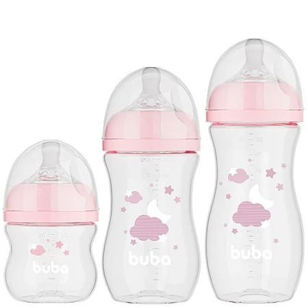 KIT 3 MAMADEIRAS EASY FLOW NUVEM ROSA - 20988 - BUBA