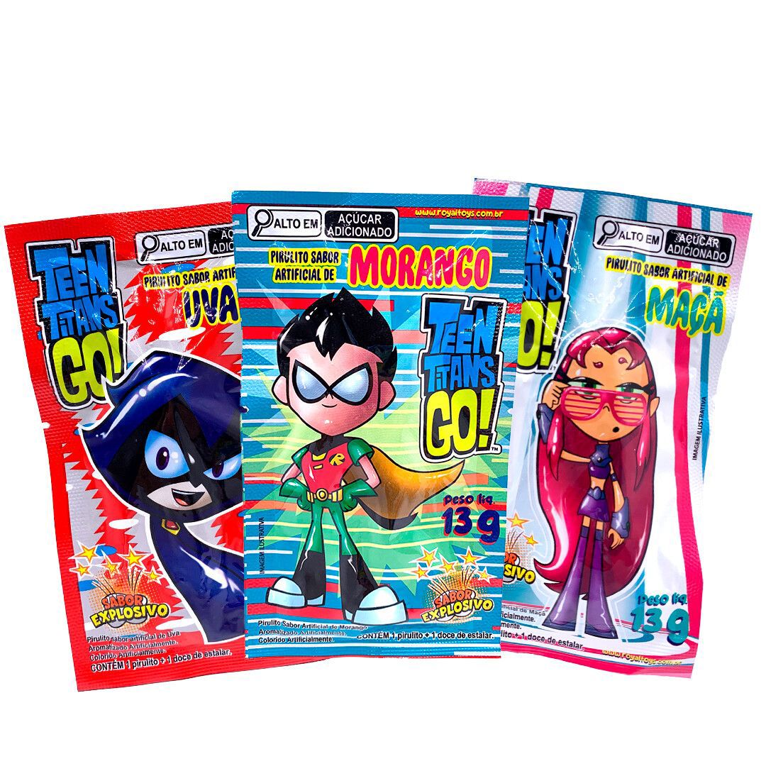 PIRULITO TEEN TITANS GO 491 DISPLAY C/15 - ROYAL
