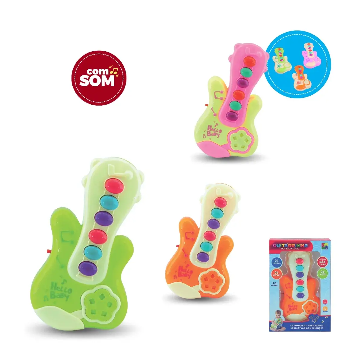 GUITARRINHA MUSICAL INFANTIL - SORTIDO GT9005 CKS