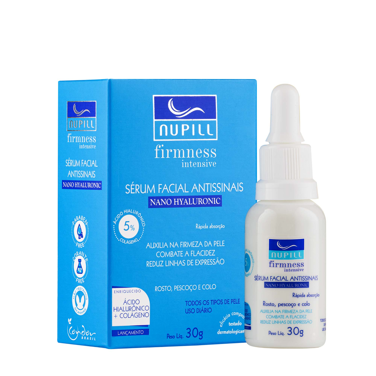 SERUM FACIAL ANTISSINAIS NANO HYALURONIC 30G - NUPILL