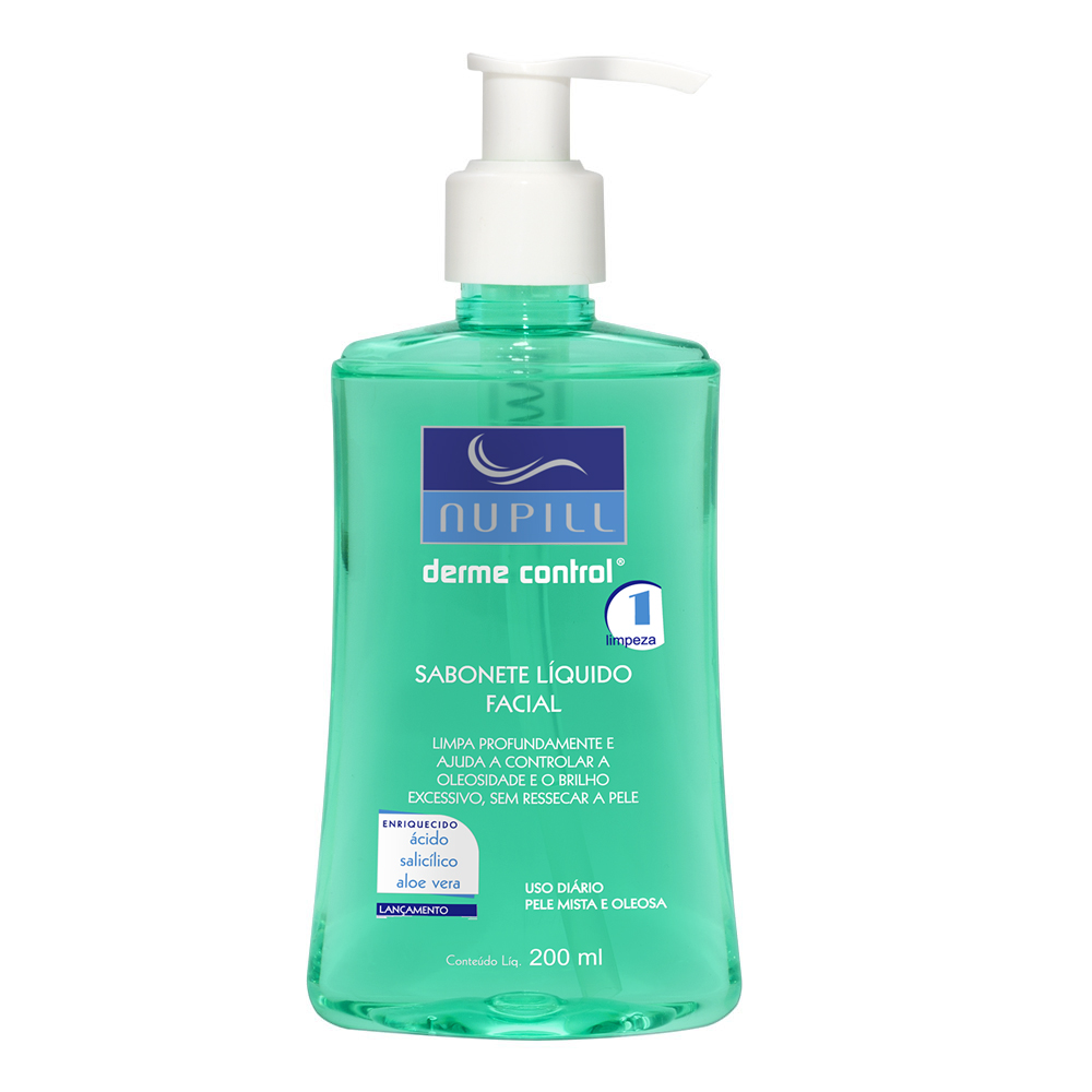 SABONETE LIQ. FACIAL DERME CONTROL 200ML - NUPILL