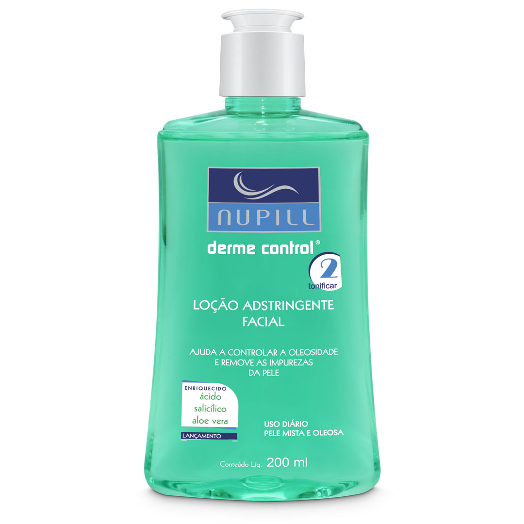 LOCAO ADSTRINGENTE FACIAL DERME CONTROL 200ML- NUPILL