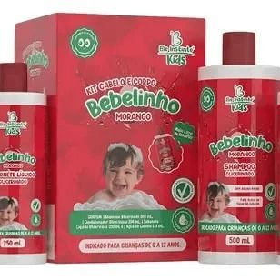 KIT CABELO E CORPO BEBELINHO MORANGO BIO INSTINTO KIDS 4 ITE