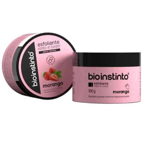 ESFOLIANTE ROSTO E CORPO MORANGO POTE 180G BIO INSTINTO