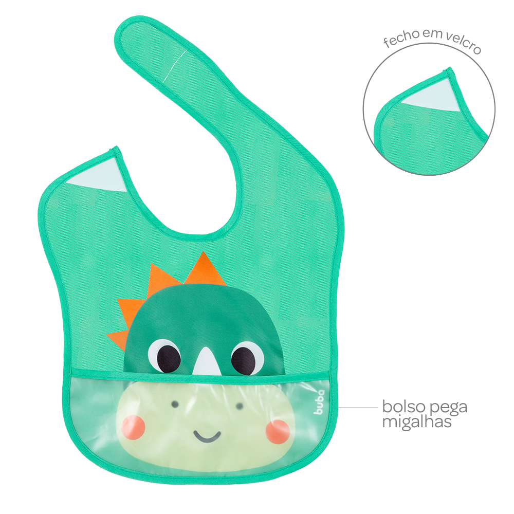 BABADOR COM BOLSO BUBA ZOO DINO 17075-BUBA