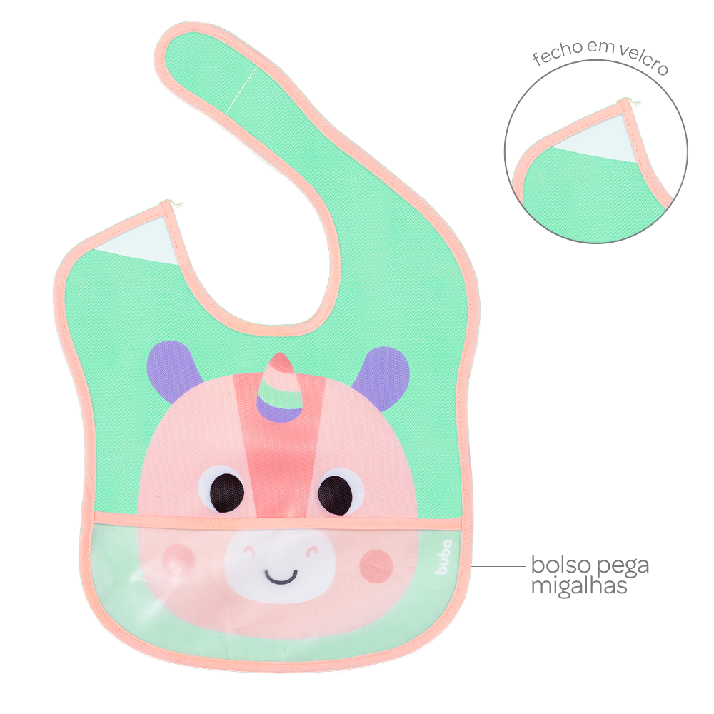 BABADOR COM BOLSO BUBA ZOO UNICORNIO 17076-BUBA