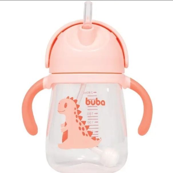 COPO CANUDO COM DISPOSITIVO DINO ROSA 11825-BUBA