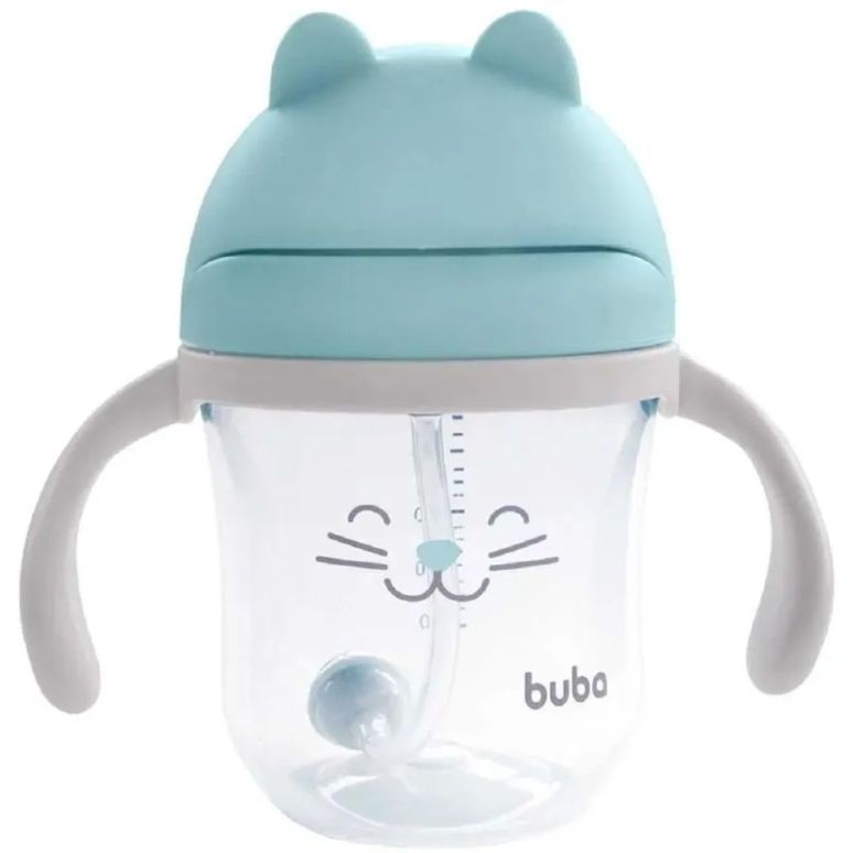 COPO COM DISPOSITIVO CANUDO GATINHO AZUL 14455-BUBA